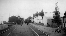 Ceres, 1895. Train at station platform looking north. (EH Short)