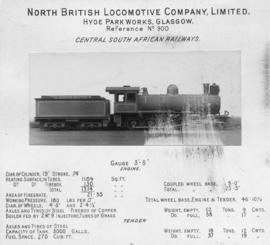 Technical details of CSAR locomotive from the North British Locomotive Company, Glasgow.