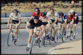 Cyclists in road race.