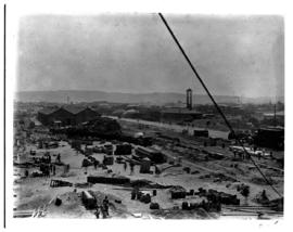 Durban, circa 1901. View over goods yard and railway lines. (Durban Harbour album of CBP Lewis)