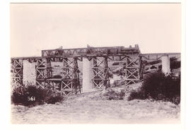 Orange Free State, circa 1900. Moving of girders for long bridge over the Vet River during Anglo-...