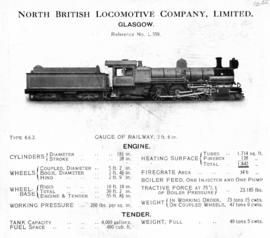 Technical details of CSAR Class 10-2 (Superheater) later SAR Class 10B from the North British Loc...