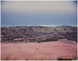 George district, October 1970. SAR Class GEA with Jubilee train approaching Great Brak River. [J ...