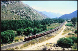 De Doorns district, 1988. Trans-Karoo Express in the Hex River Valley.
