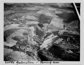 Grahamstown district, 1953. Aerial view of farmlands.