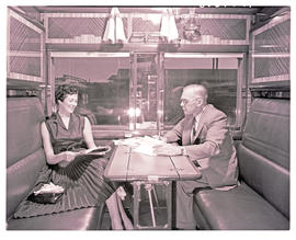 "1952. Blue Train compartment scene."