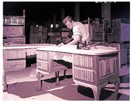 "Bethlehem, 1960. Interior of furniture factory."