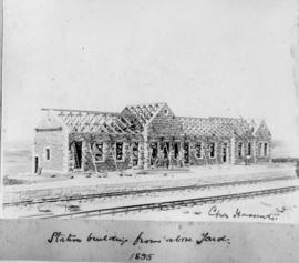 Standerton, 1895. Station building under construction.
