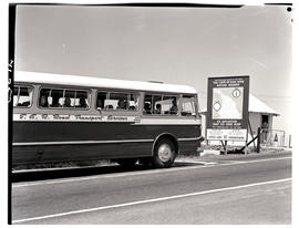 Cape Town, 1966. SAR Leyland Royal Tiger motor coach No MT16977 on Marine Drive near Cape Point.