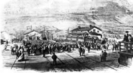 Cape Town, 1863. Opening of Cape Town - Wellington line. (Copy of Bowler painting)