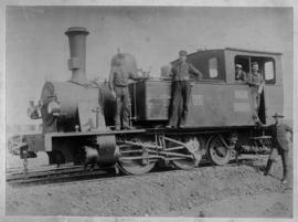 NZASM 19 Tonner No 31 with Mr THG Papenfus with white cap on footplate.