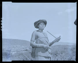 Transkei, 1954. Woman smoking pipe.