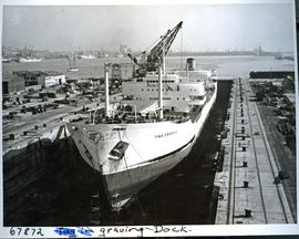 "Cape Town, 1957. 'Tina Onassis' in Sturrock dock in Table Bay harbour."
