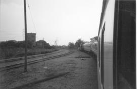 Akko, Israel, 1989. Israel State Railways passenger train viewed from the cabin of a Class T44 lo...