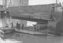 Cape Town, 10 October 1943. Floating pontoon constructed during World War Two.