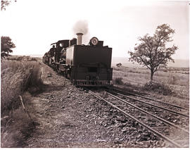 Estcourt district, 1964. Driver Billy Bester and SAR Class NGG11 No 55 with daily goods train arr...