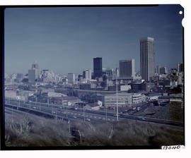 Johannesburg, 1973. City view with M2 motorway in the foreground.