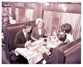 "1963. Blue Train dining car."