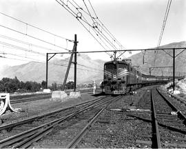De Doorns district, 1966. Two SAR Class 5E1's southbound on special school passenger train enteri...