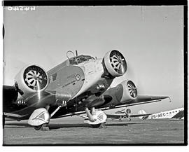 Johannesburg, 1936. Rand airport. SAA Junkers Ju-52 ZS-AFD 'Sir Benjamin d’ Urban' with Junkers W...