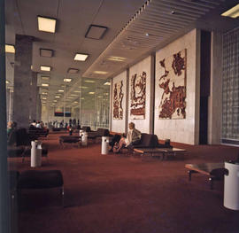 Johannesburg, 1973. Jan Smuts Airport. Artwork in the waiting area