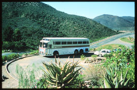 SAR Silver Eagle tour bus at lookout point.