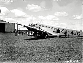 Salisbury, Rhodesia, 1938. SAA Junkers Ju-52 ZS-AJG 'Erasmus Smit' at airport.