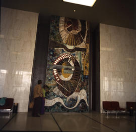 Johannesburg, 1973. Jan Smuts Airport. Artwork in the waiting area