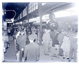 "Johannesburg, 1946. Train in station."