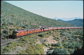 De Doorns district, 1981. Trans-Karoo Express in the Hex River Mountains.