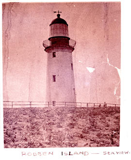 Cape Town, 1948. Robben Island lighthouse.
