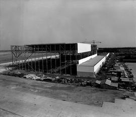 Johannesburg, circa 1979. Jan Smuts Airport. Hangar construction.