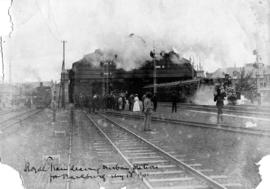 Durban, 15 August 1901. Royal train leaving station for Pietermaritzburg.