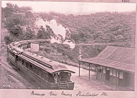 Pietermaritzburg district. Passenger train leaving Sweetwaters station.