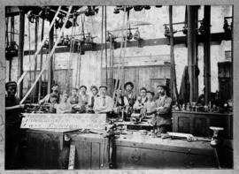 East London, 1901. Brass Finishing Department at Locomotive workshops.