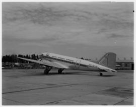 Johannesburg, February 1970. Douglas DC-3 ZS-DJB 'Simonsberg' at Jan Smuts Airport. SEE P3511.