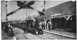 Cape Town, 1 December 1905. The Reopening of the Sea Point Line, train hauled by Cape 2nd Class 4...