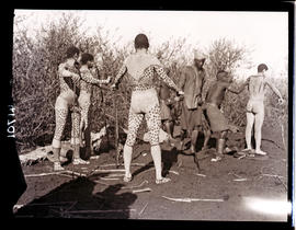 Transkei, 1932. Prepaing boys for the Abakweta dance.