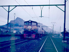 Cape Town, 1967. SAR Class 5E1 Srs 1 on train No 203down Trans Karoo at Ysterplaat.