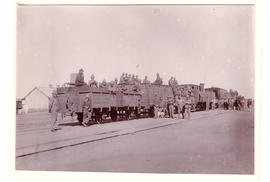 Vereeniging, circa 1900. Armoured train made up of NZASM rolling stock at Viljoensdrift during An...