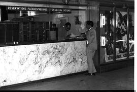 Cape Town, 1971. Reservation desk at railway station.