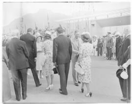 Cape Town, 21 February 1947. Royal family taking leave of dignitaries before boarding the Royal T...