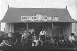 Zeederberg mail coach office on the Salisbury - Mafeking - Transvaal route. From the article 'Pio...