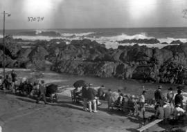 Mossel Bay, 1925. Bathing at Cape St Blaize.