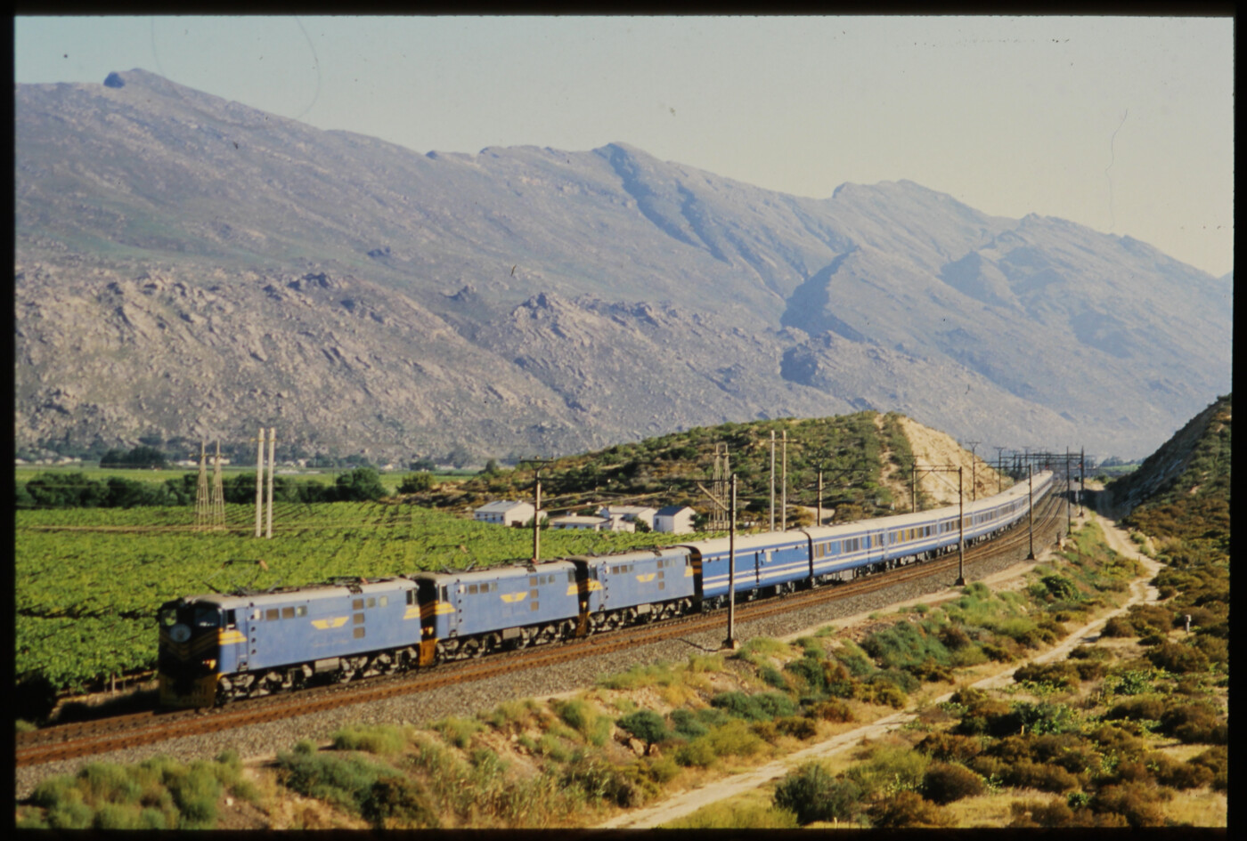 De Doorns district, 1986. Three SAR Class 5E Srs 2's on No 2222up with ...