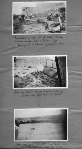Kareedouw district, January 1932. Three photographs of flood damage at unknown station. (Album of...