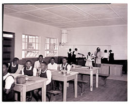 Colenso, 1949. School children having lunch.