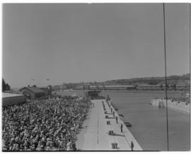 East London, 3 March 1947. Crowd at the opening ceremony of the Princess Elizabeth graving dock.