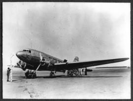 SAA Douglas DC-3 ZS-AVJ 'Paardeberg' at airport. See N54910 and PB1739.