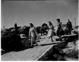 Cape Town, 21 April 1947. Princesses Elizabeth and Margaret on top of Table Mountain
